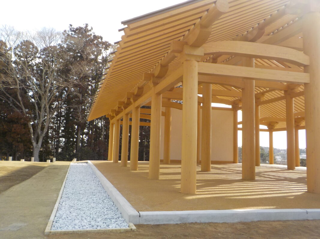 多賀城跡木造結構側邊木結構，塗裝VATON護木油